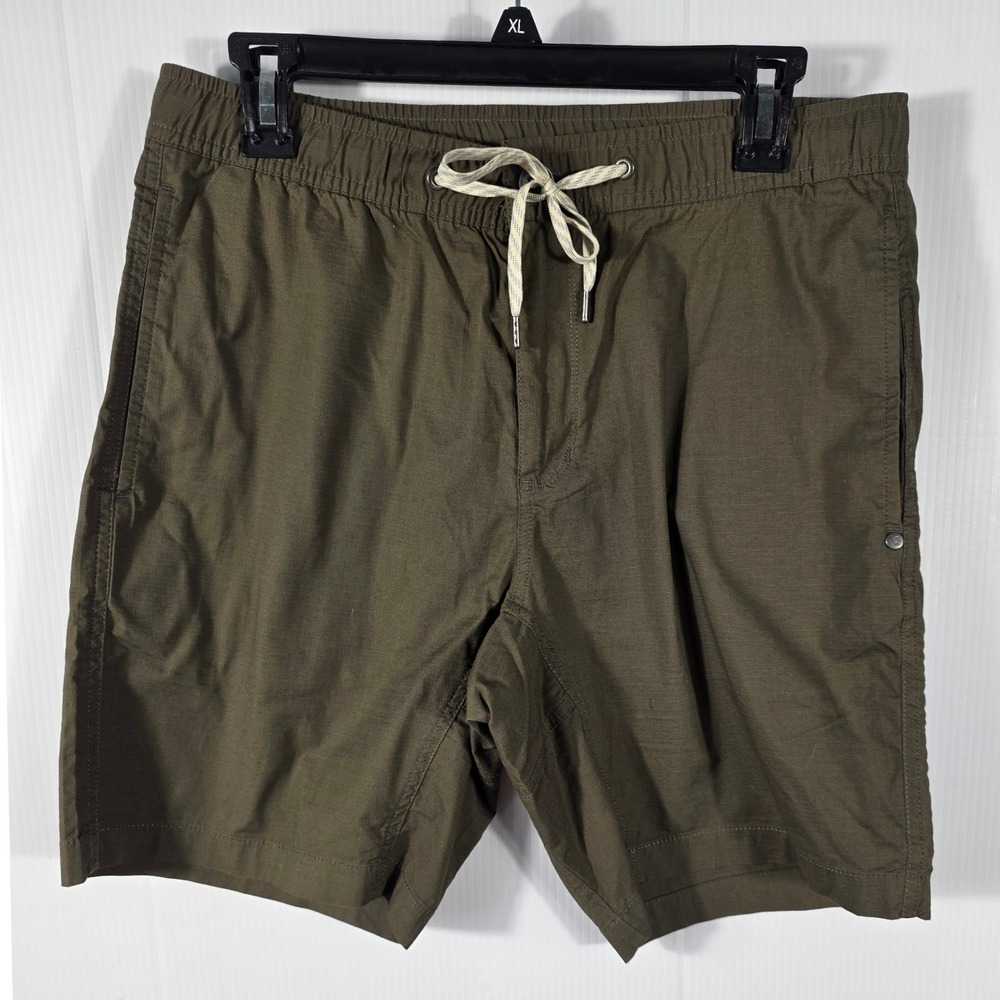 Vuori Ripstop Shorts Mens Medium Dark Oregano Green Organic Cotton Hiking V330 - Picture 2 of 8